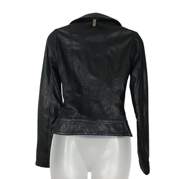 Aritzia Mackage Black Leather Biker Jacket Genuine Lamb Leather Size XXS - Picture 6 of 8